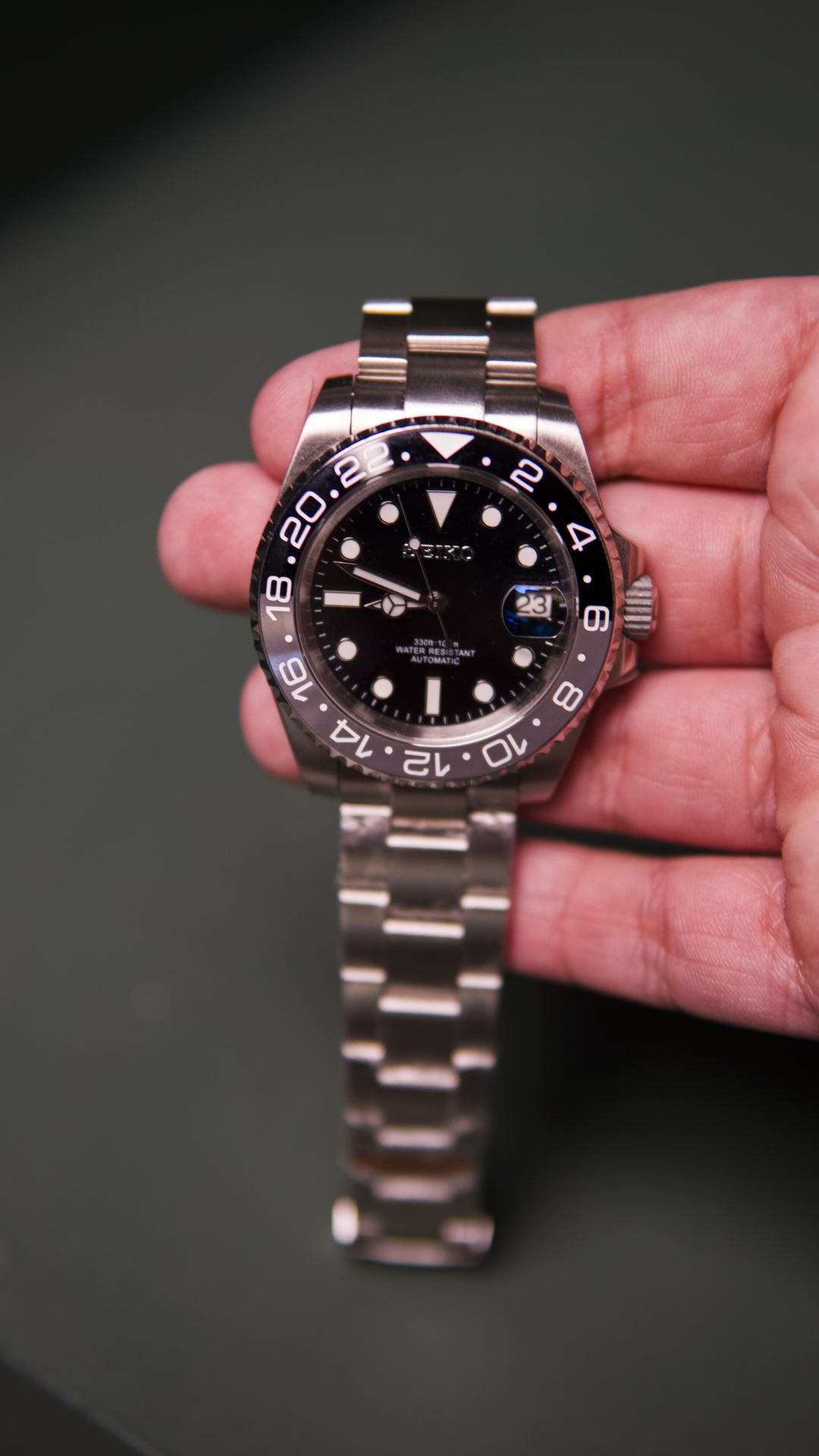 Black Diver Dial with Lume Markers